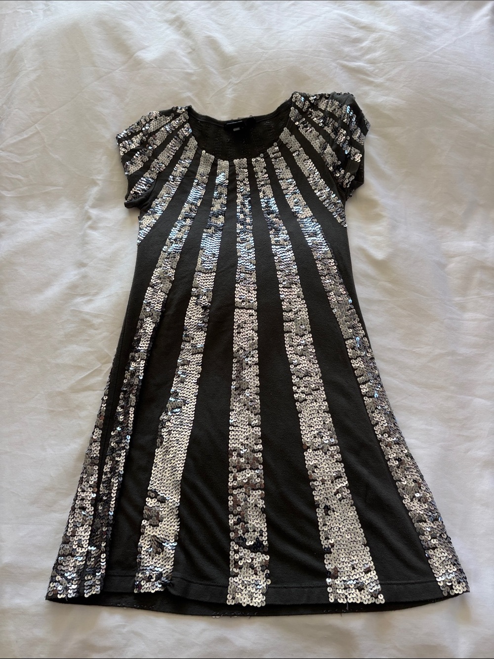 Flowers by zoe Sequin-Striped Scoop Neck Top
